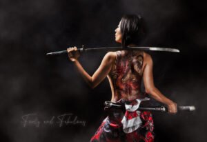 martial-arts-photography-of-woman-with-sword